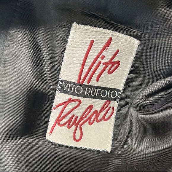 Vito Rufolo Mens Black Wool Super 120s 2 - Piece Tuxedo Suit Made In Italy - Picture 5 of 12